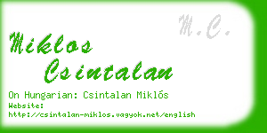 miklos csintalan business card
